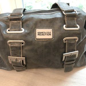 Kenneth Cole Reaction Gray Faux Leather Purse Handbag